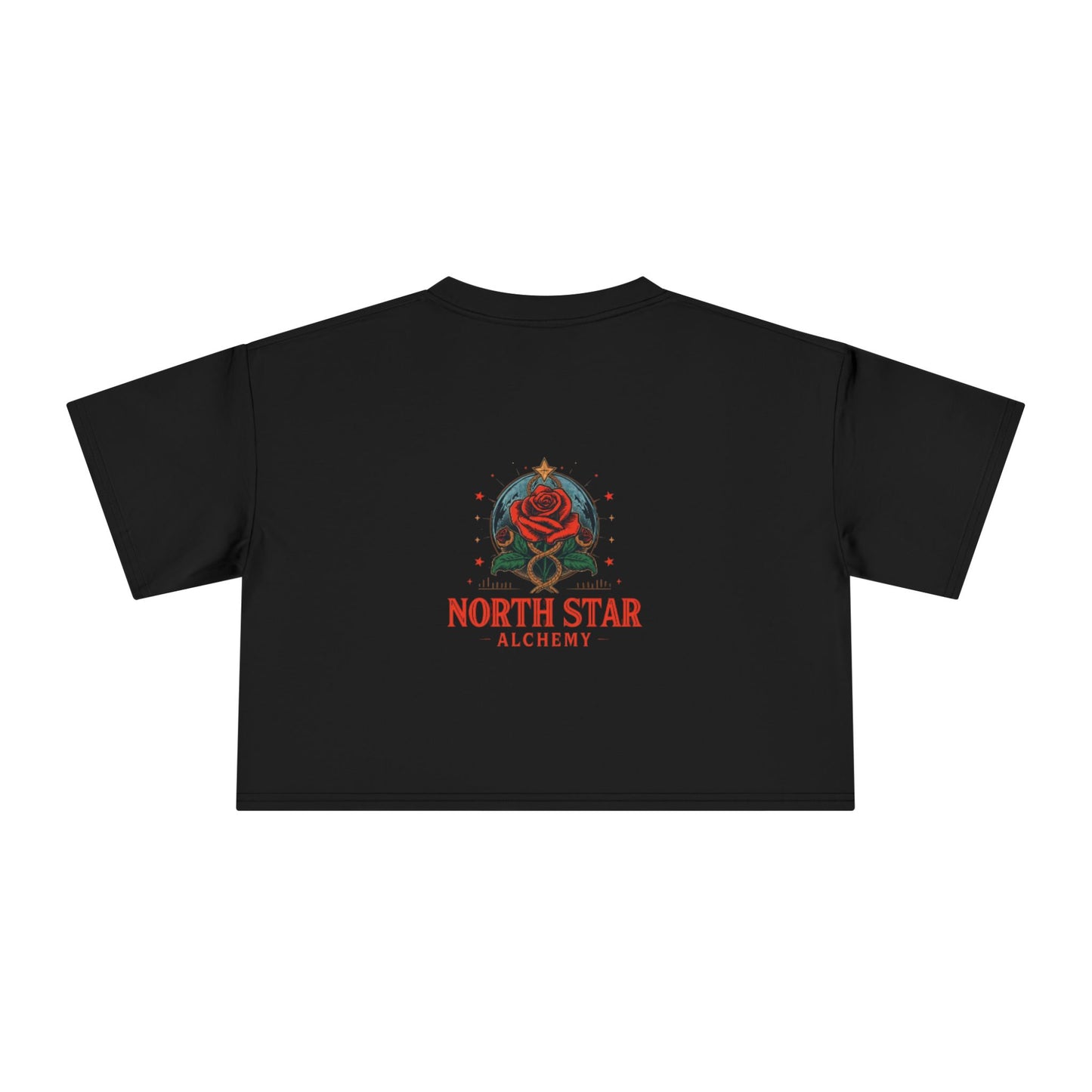 Women's Crop Tee 'My Presence alone, has Value' — Rose Emblem Graphic Top