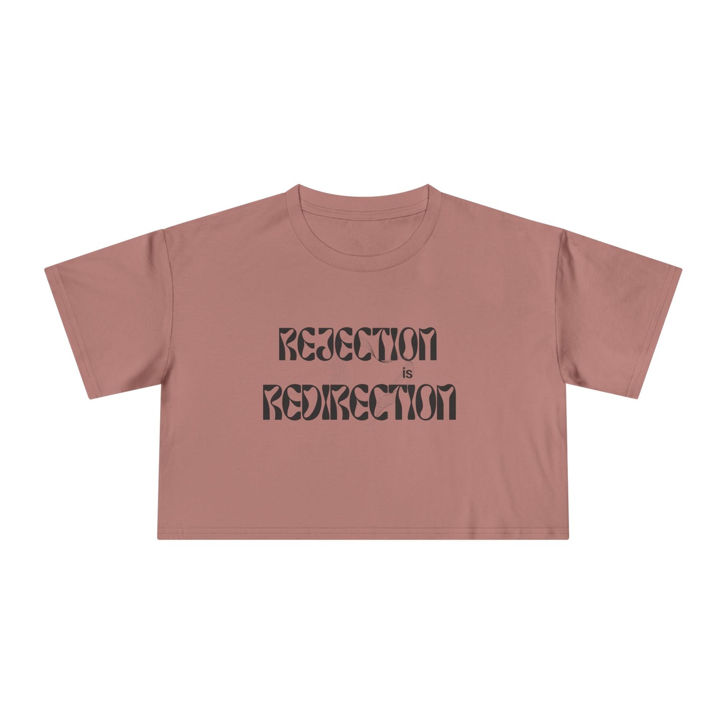 Crop Tee — "Rejection Is Redirection" Compass Graphic Inspirational Women’s Crop Tee