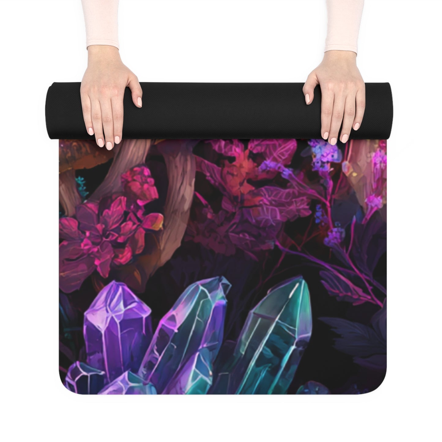 Mushy Mat Mystic Mushroom Rubber Yoga Mat — Purple Crystal Forest Non‑Slip Mat