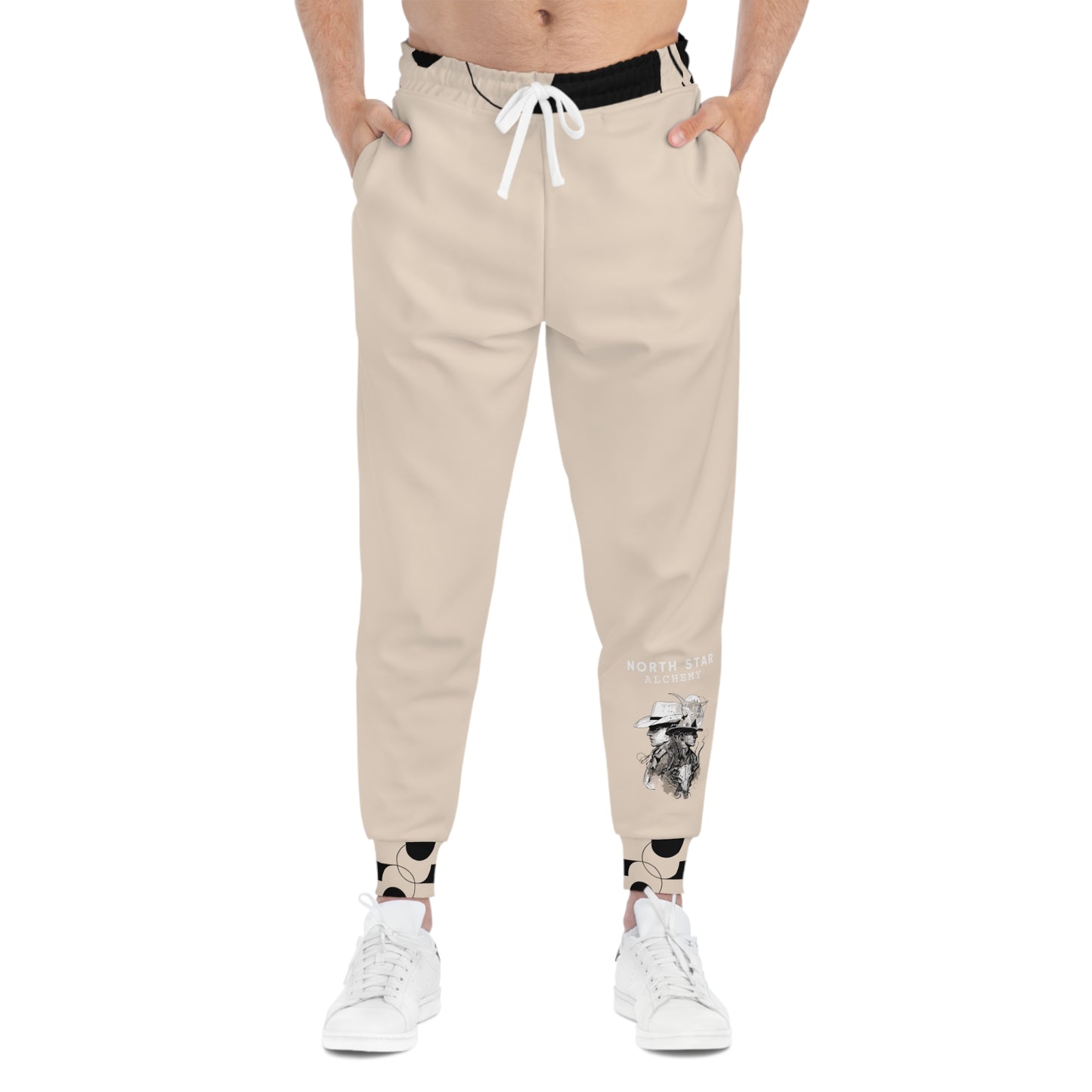 Still Juicy Athletic Joggers — Graphic Brown Joggers with 'Still Juicy' Back Text & North Star Raccoon Accent