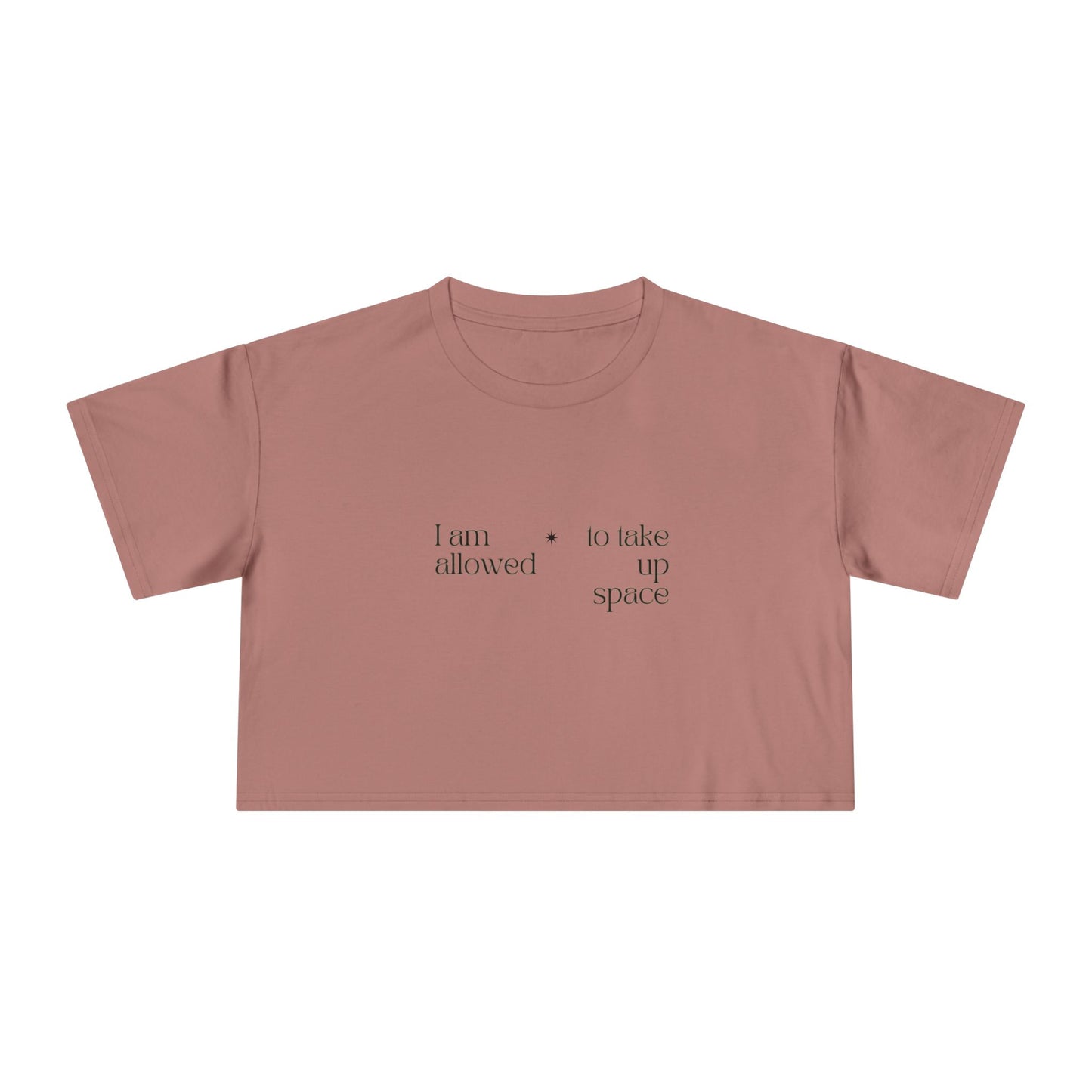 Crop Tee — "I am allowed to take up space" Floral DNA Graphic