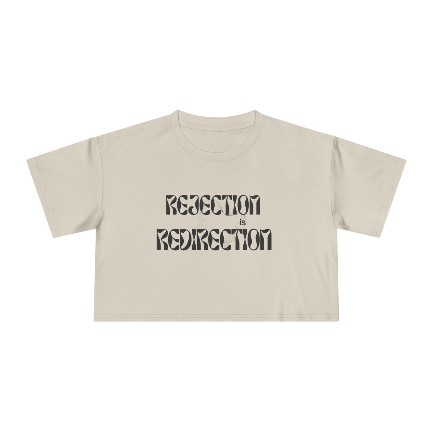 Crop Tee — "Rejection Is Redirection" Compass Graphic Inspirational Women’s Crop Tee
