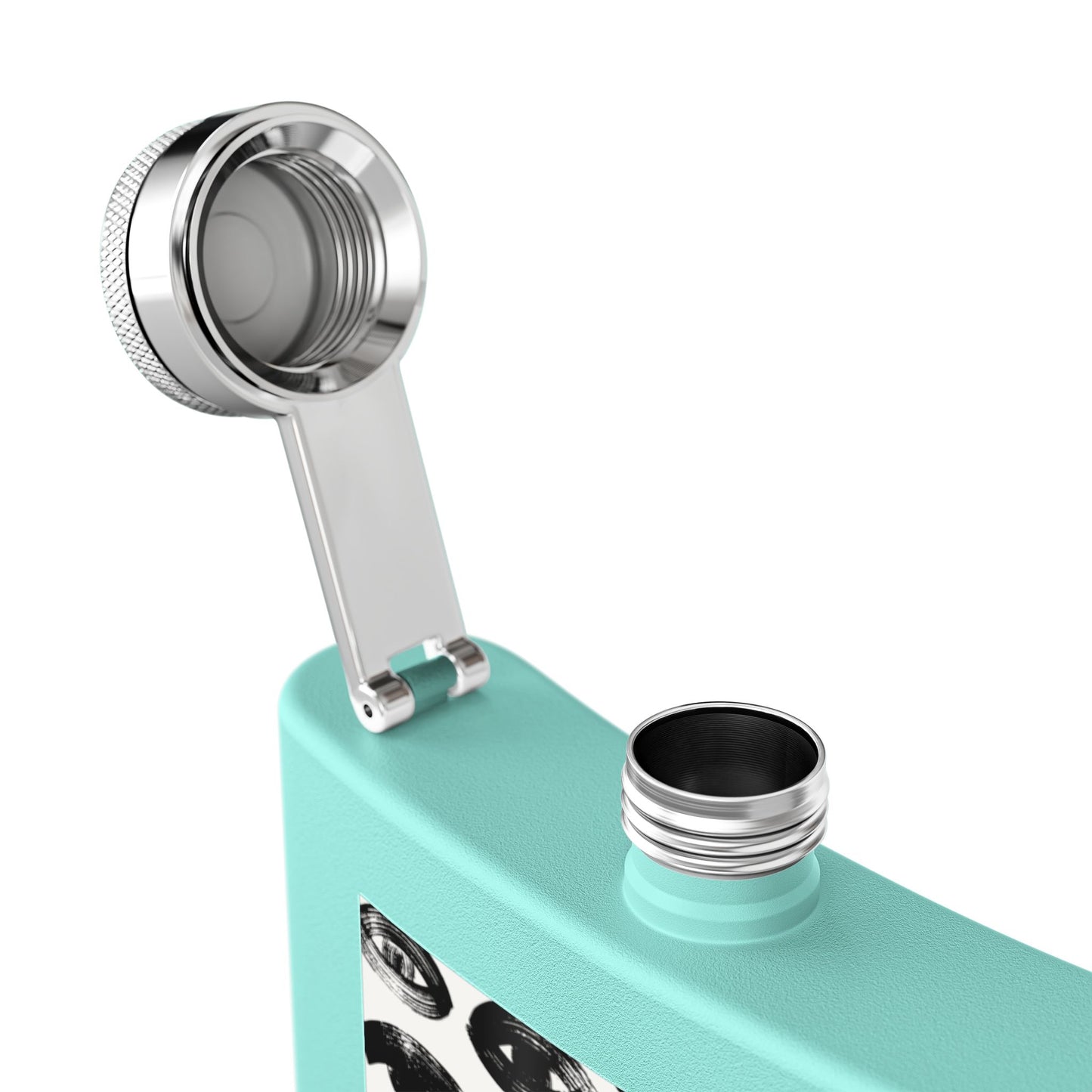 Aqua Stainless Steel Flask — "Northstar Alchemy" 6oz Hip Flask