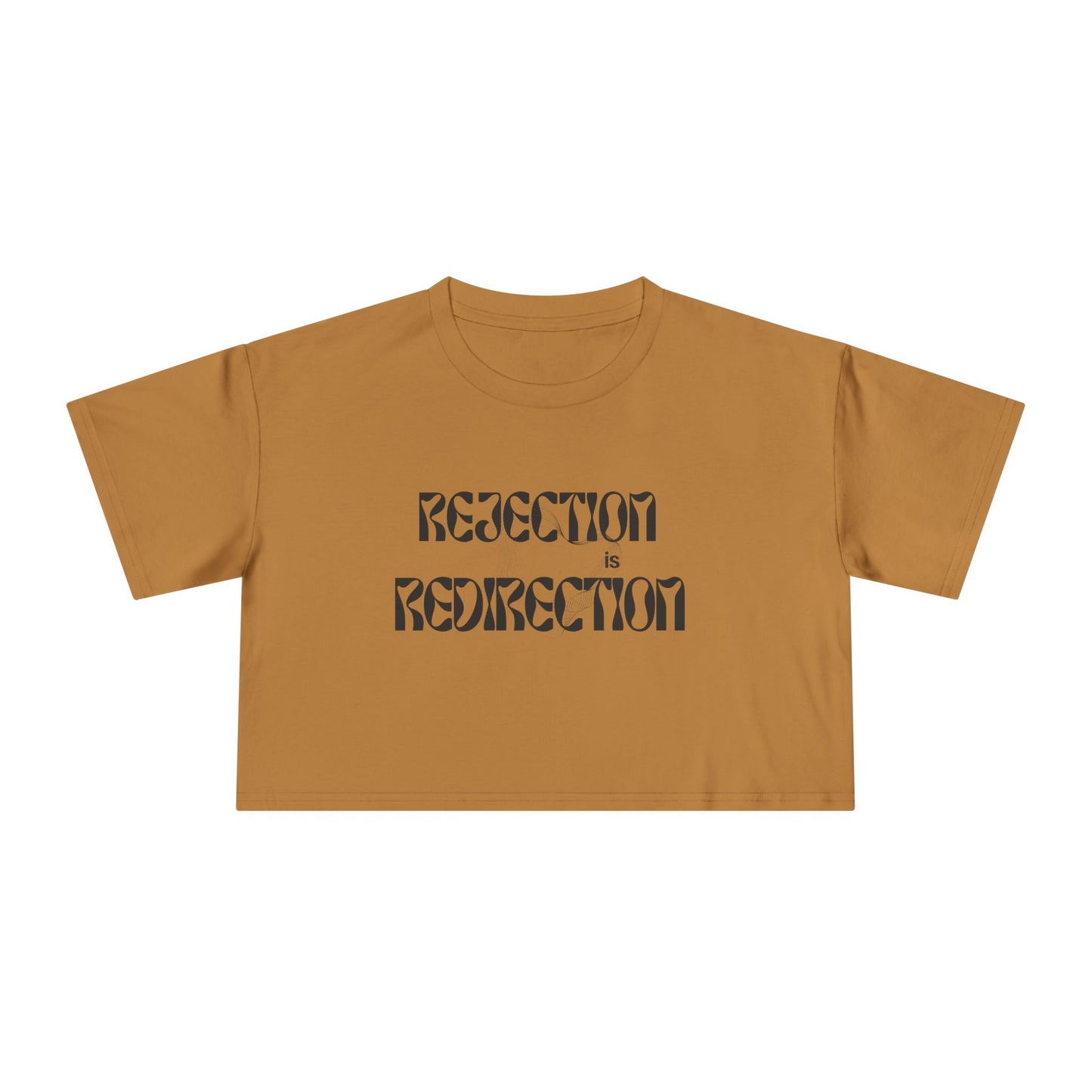 Crop Tee — "Rejection Is Redirection" Compass Graphic Inspirational Women’s Crop Tee