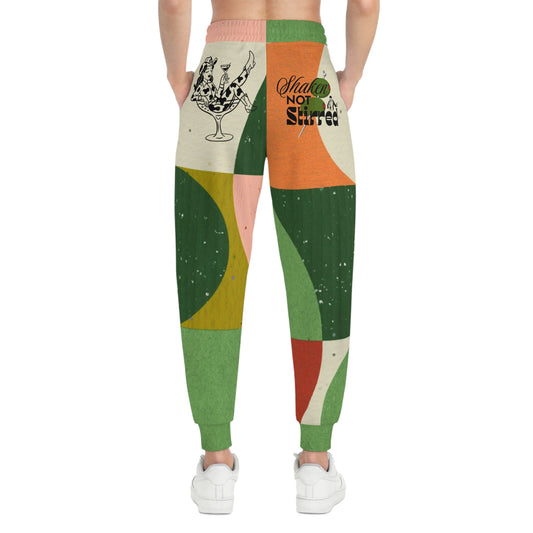 Dirty Cowgirl Retro Geometric Athletic Joggers — 'Shaken Not Stirred' Cocktail Design