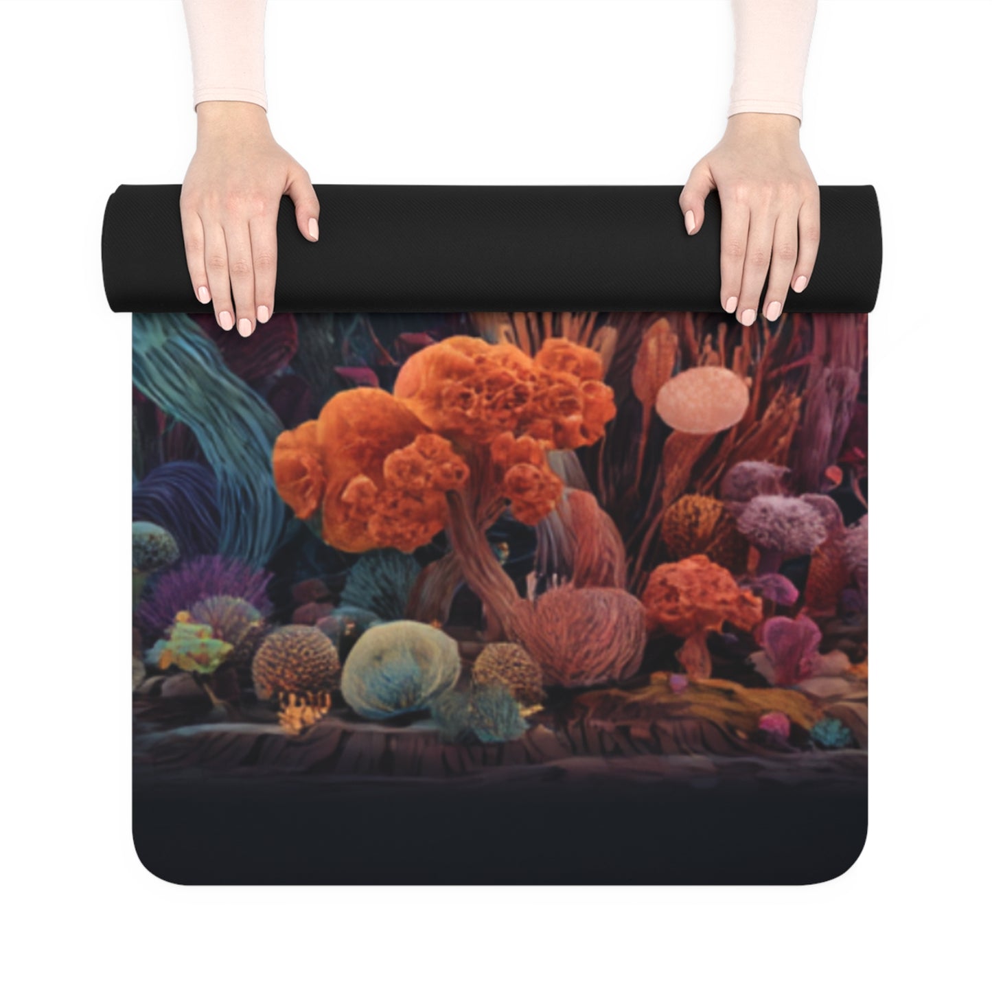 Mushy Mat Glow Rubber Yoga Mat — Mystical Forest Mushroom Travel Mat