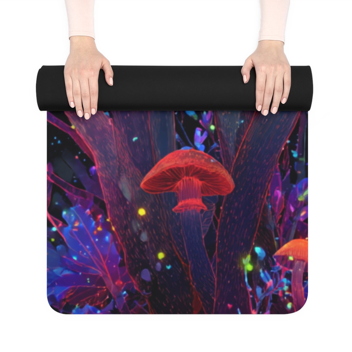 Mushy Mat Psychedelic Red Mushrooms Rubber Yoga Mat — Non-Slip Studio Mat