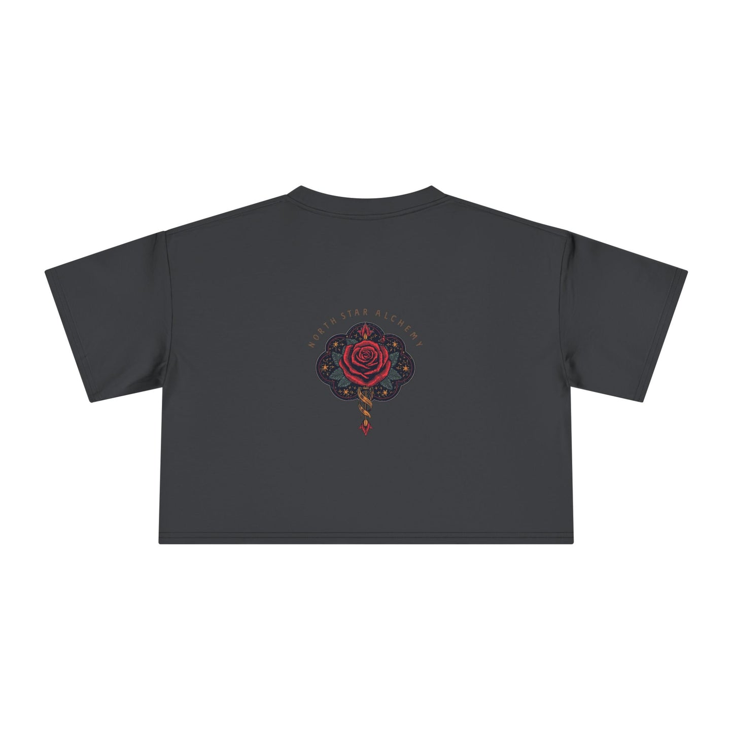 Crop Tee — "Permission to Exist" Feminist Rose Graphic Crop Tee