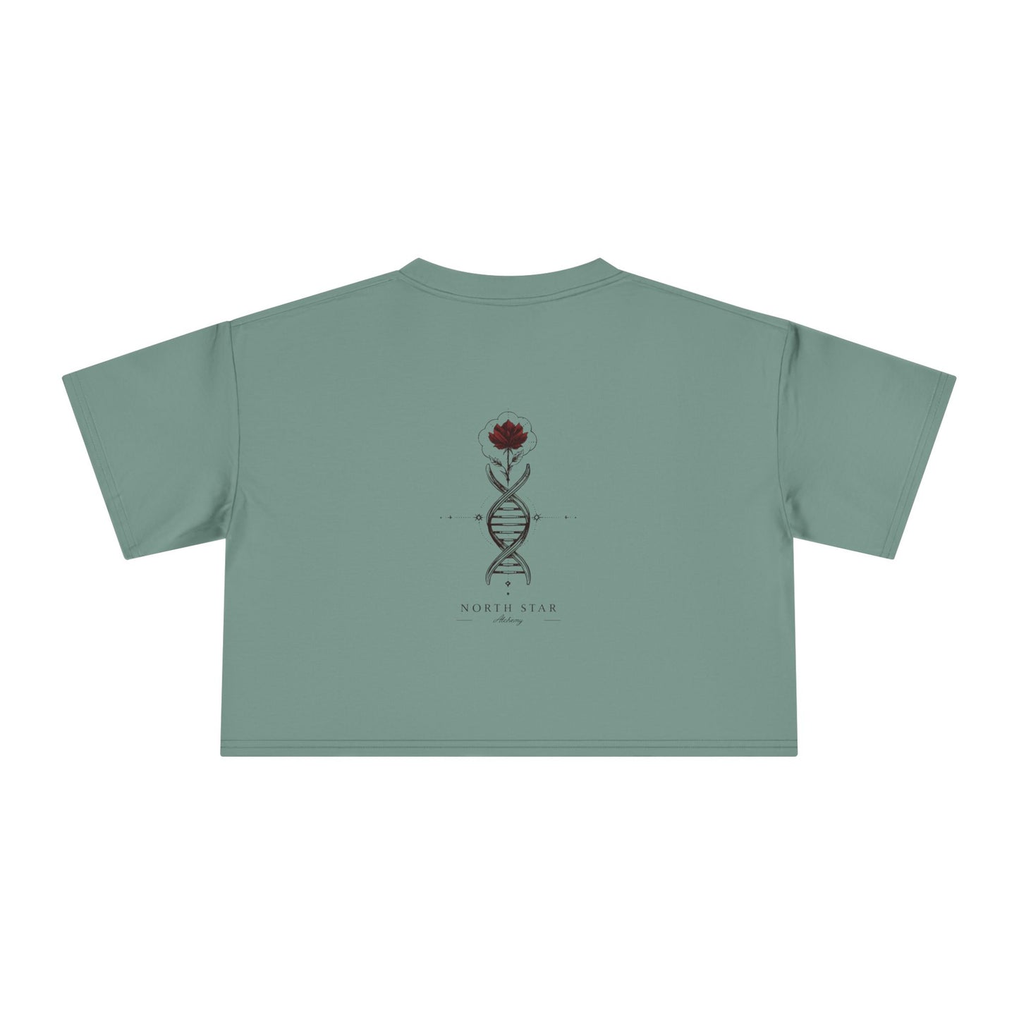 Women's Crop Tee — 'I am Replenished, as I Give.' Floral Graphic Crop Top