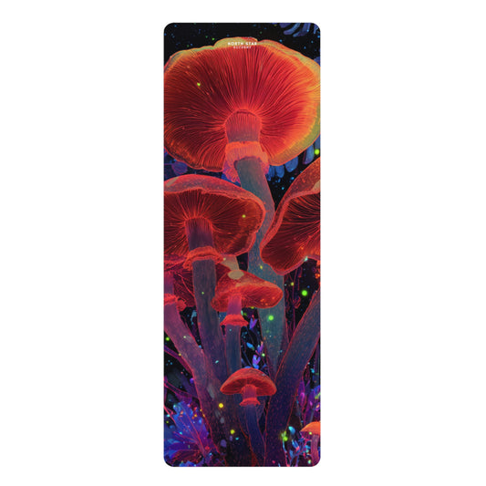Mushy Mat Psychedelic Red Mushrooms Rubber Yoga Mat — Non-Slip Studio Mat