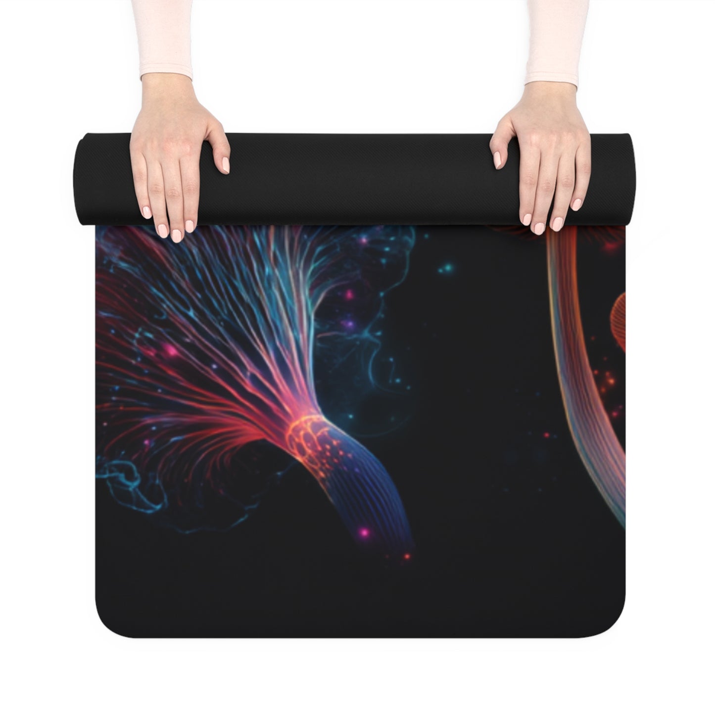 Mushy Mat Cosmic Glow Rubber Yoga Mat — Neon Mushroom Meditation Mat