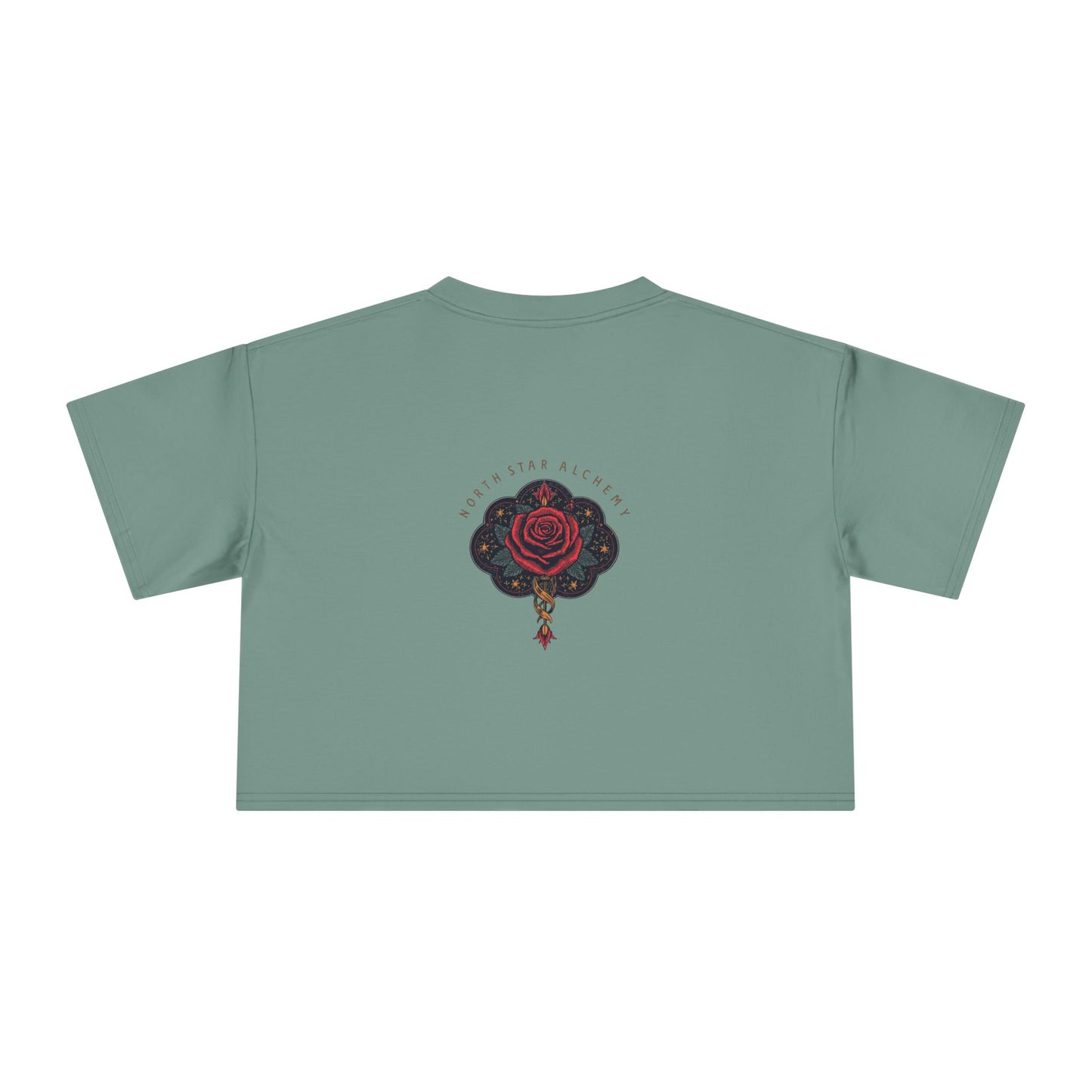 Crop Tee — "My Worth Is Not Negotiable" Rose Graphic Feminist Top