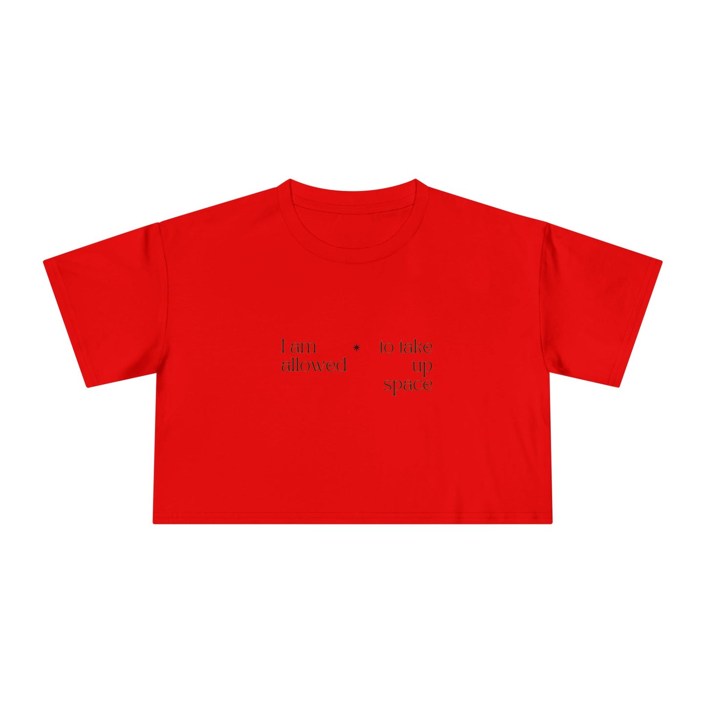 Crop Tee — "I am allowed to take up space" Floral DNA Graphic