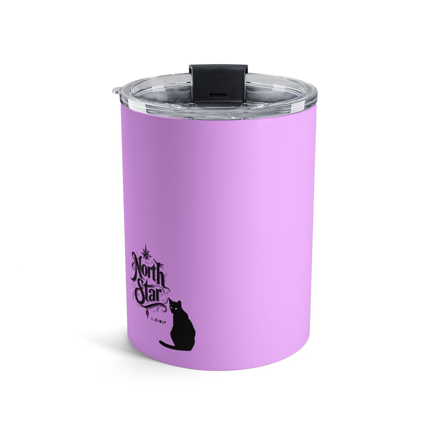I Trust My Gut 10oz Insulated Tumbler — Pink Travel Coffee Cup with Cat & North Star Logo