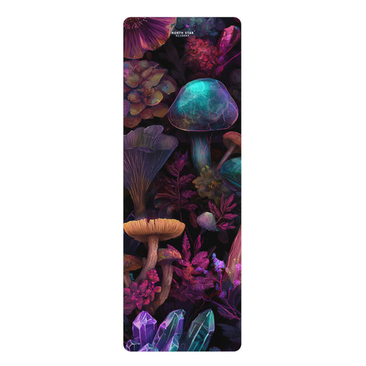 Mushy Mat Mystic Mushroom Rubber Yoga Mat — Purple Crystal Forest Non‑Slip Mat