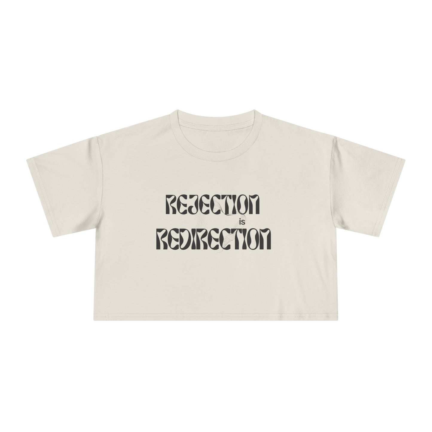 Crop Tee — "Rejection Is Redirection" Compass Graphic Inspirational Women’s Crop Tee