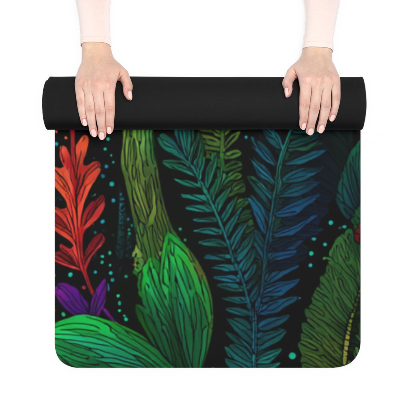 Mushy Mat Mushroom Forest Rubber Yoga Mat — Vibrant Psychedelic Botanical Design