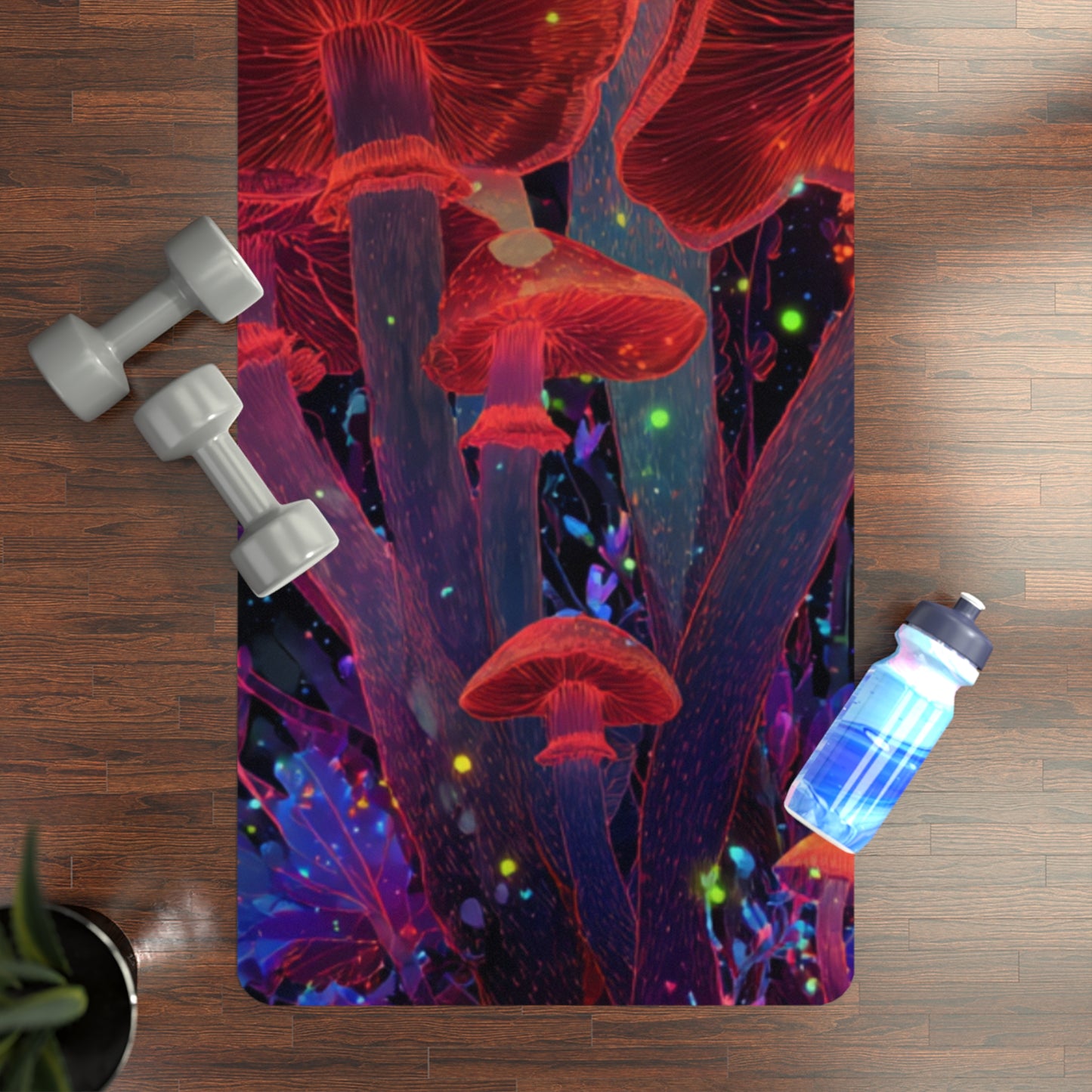 Mushy Mat Psychedelic Red Mushrooms Rubber Yoga Mat — Non-Slip Studio Mat