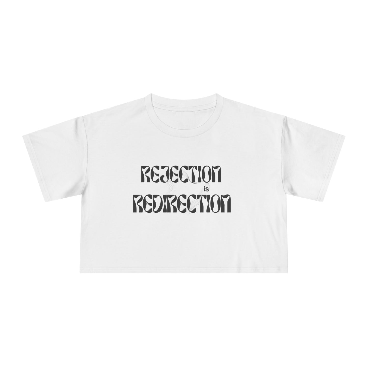 Crop Tee — "Rejection Is Redirection" Compass Graphic Inspirational Women’s Crop Tee